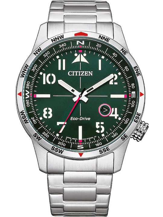 Citizen Ceasuri Bărbați 43mm Eco - Drive cu Brățară Din Metal Argintie