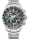 Citizen Ανδρικό Ρολόι 44mm Eco - Drive με Ασημί Μεταλλικό Μπρασελέ