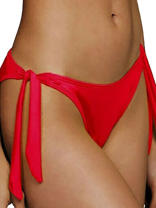 Blu4u Bikini Slip με Κορδονάκια Κόκκινο