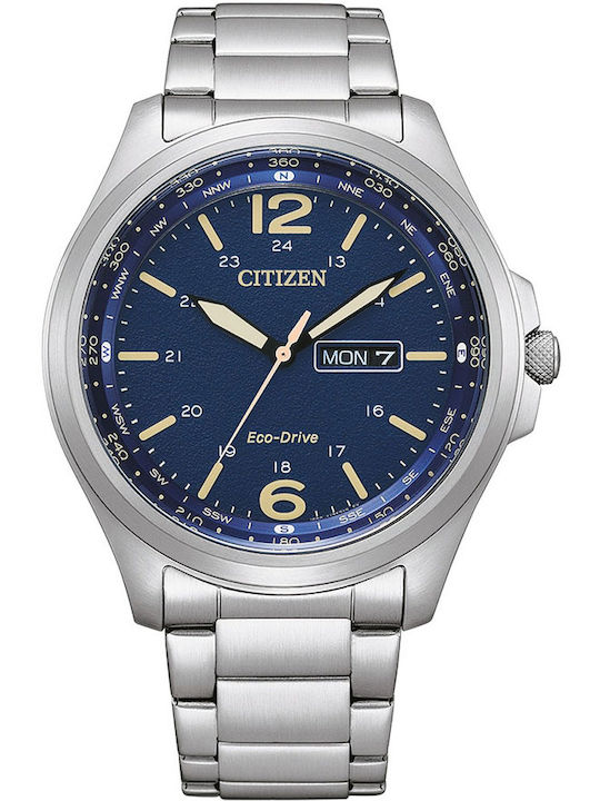Citizen Ceas Barbatesc 44mm Eco - Drive Cu Brățară Din Metal Argintie