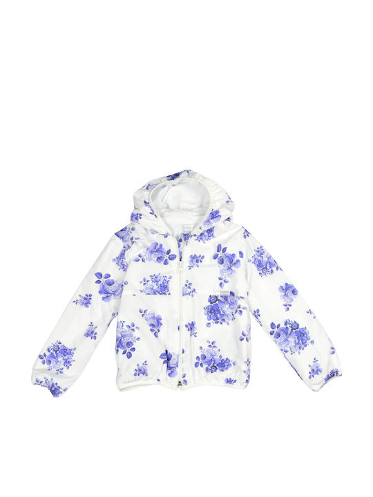Kids' Casual Jacket Short Windproof with Hood White