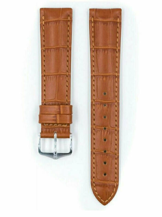 Hirsch Duke Alligator Δερμάτινο Λουράκι Καφέ 18mm