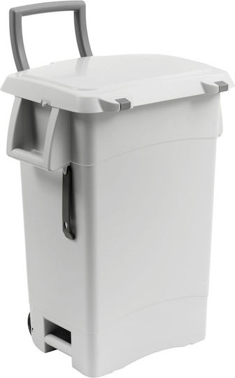 TTS Cleaning Wooden Wheeled Waste Bin 70lt Gray