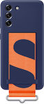 Samsung Silicone Cover with Strap Silicone Back Cover Navy Blue (Galaxy S21 FE 5G)