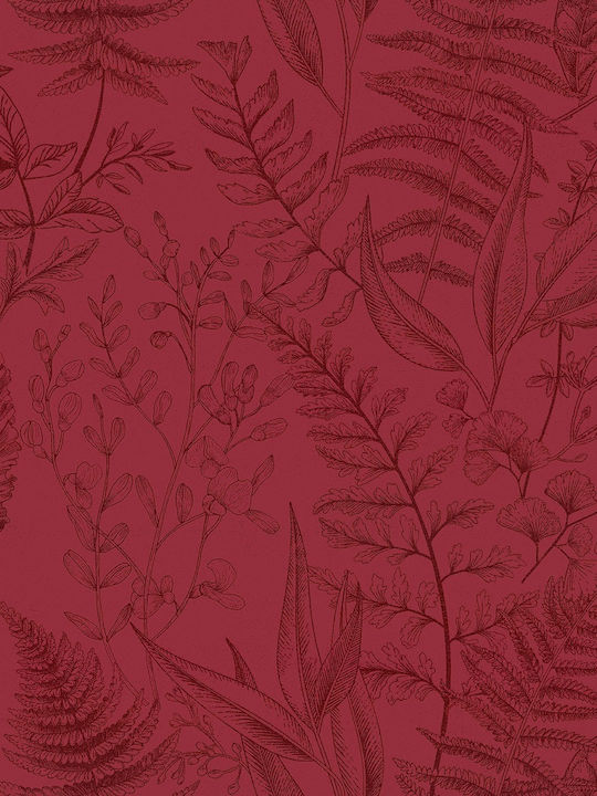 Wallpaper Flora Vinyl Burgundy L1005xW53cm Washable