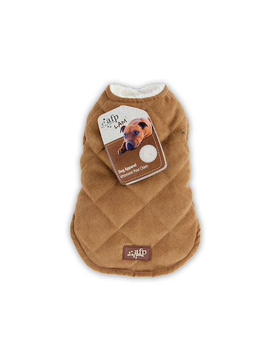 All For Paws Lambswool Μπουφάν Σκύλου Αδιάβροχο Καφέ με Μήκος Ράχης 30 εκ.