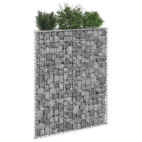 vidaXL Raised Planter Trapezoid Garden Fencing Material 1pcs Silver