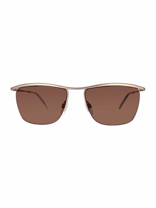 DKNY Women's Sunglasses with Rose Gold Frame and Brown Lens DK108S-770