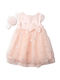 Evita Kids Dress Set with Accessories Tulle Sleeveless Pink