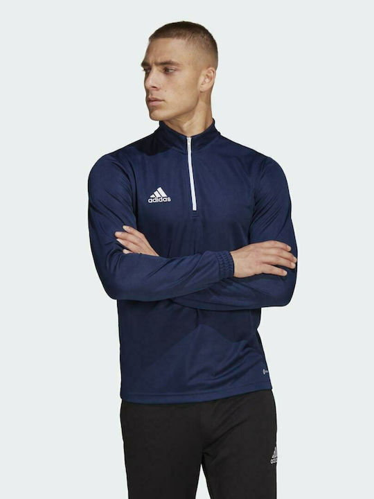Adidas Entrada 22 Ανδρική Μπλούζα με Φερμουάρ Μακρυμάνικη Navy Μπλε