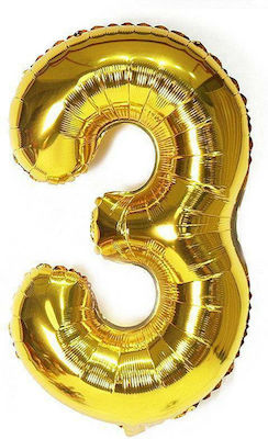 Balloon Foil Jumbo Number 3 Gold 81cm