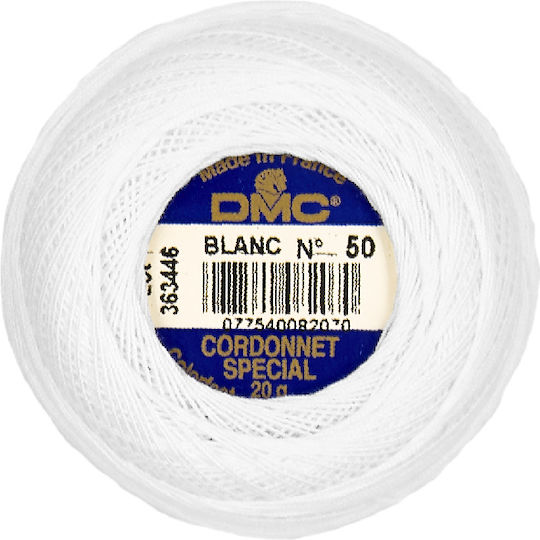 DMC Ață Broderie Cordonnet Special No50 Bumbac Alb 260m