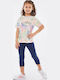 Kids' Set with Leggings Summer 2pcs Navy Blue