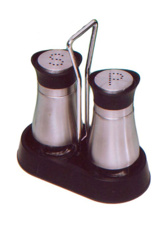 Καρβούνης Salt and Pepper Set Glass with Stand 2pcs