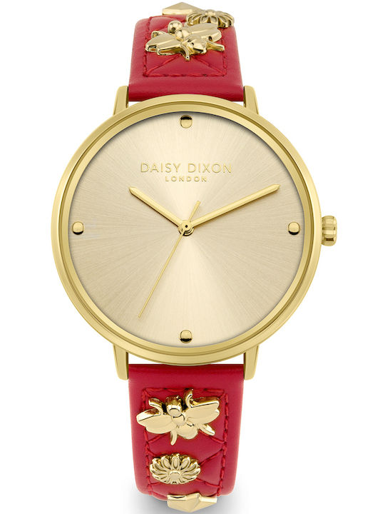 Daisy Dixon Kendall Damen Uhr mit Rot Lederarmband