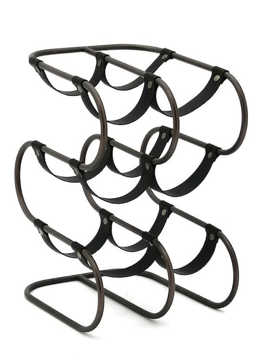 Espiel Tischplatte Flaschenhalter Metallisch für 6 Flaschen Bronze 31x27x43εκ.