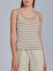 Gant Women's Summer Blouse Cotton Sleeveless Striped Beige