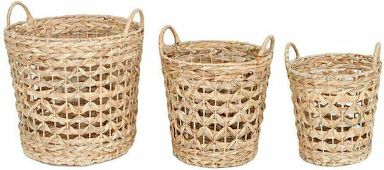 JK Home Decoration Комплект декоративни кошници с дръжки Beige 3бр