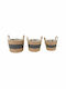 JK Home Decoration Set of Decorative Baskets Straw with Handles Brown 3pcs