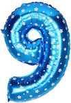 Μπαλόνι Foil Αριθμός 9 26x45cm Μπλε
