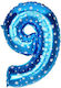 Balloon Foil Number 9 Blue 45cm