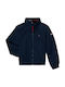 Essential Kids Casual Short Windproof Jacket with Hood Navy Blue
