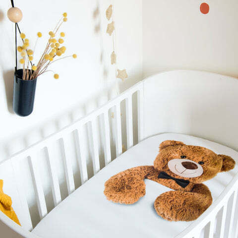 Snurk Fitted Teddy White Baby Sheets 120x150cm