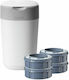 Tommee Tippee Twist Click Waste Bin for Diapers White 5 Pieces