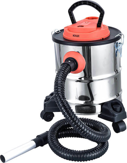 Muhler Σκούπα Στάχτης 800W με Κάδο 15lt