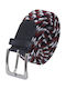 Elastic Men's Belt Knitted White / Red