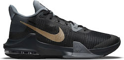 Nike Air Max Impact 3 Ψηλά Μπασκετικά Παπούτσια Black / Metallic Gold / Cool Grey / Anthracite