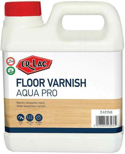 ER-LAC Floor Varnish Aqua Pro Surface Varnish Water Colorless Satin 1lt