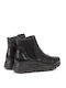 Leder Damen Chelsea Stiefeletten Schwarz
