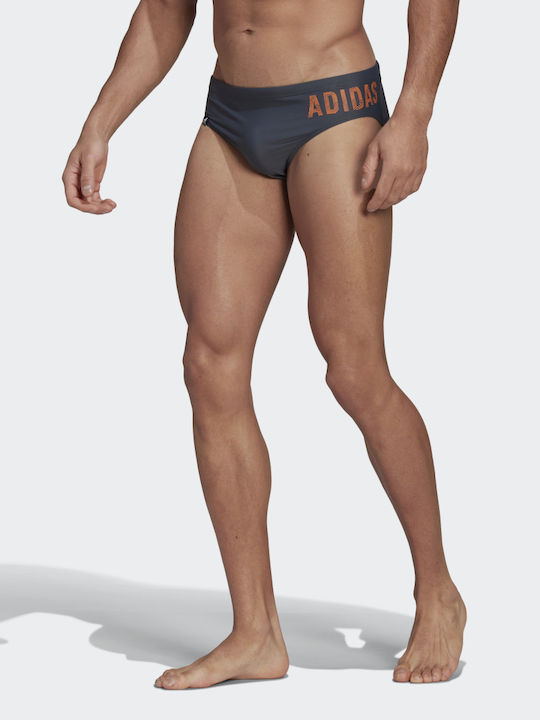 adidas Wording Men's Swimwear Slip Grey Six