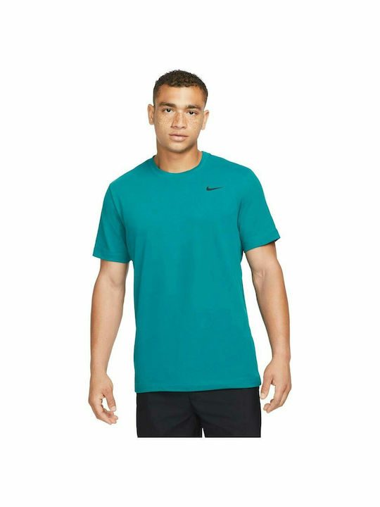 Nike Bărbați T-shirt Sportiv cu Mânecă Scurtă Dri-Fit Albastru Petrol