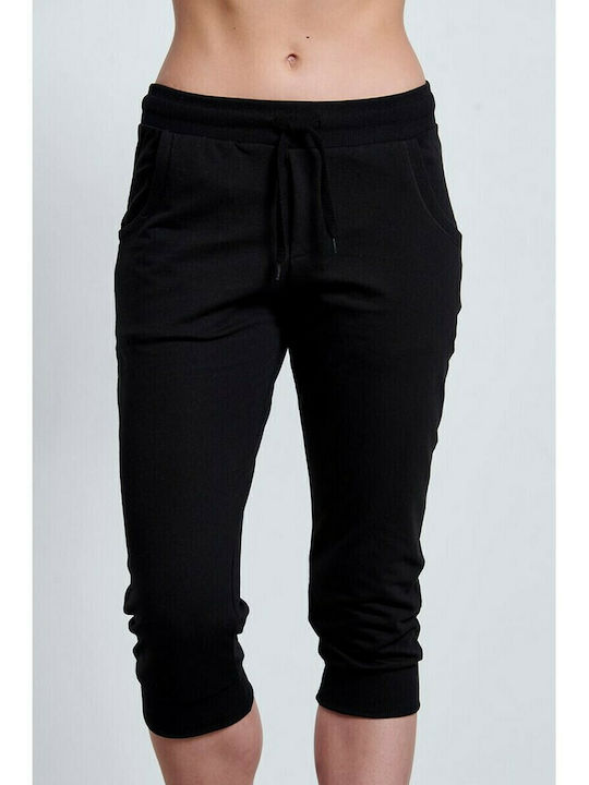 Damen Jogginghosen Capri Schwarz