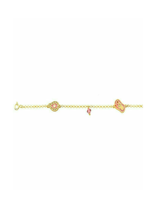 Children's bracelet made of gold plated silver with enamel elements