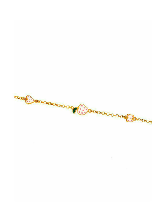 Children's bracelet with enamel made of gold plated silver