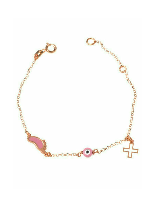 Children's bracelet in pink gold plated silver