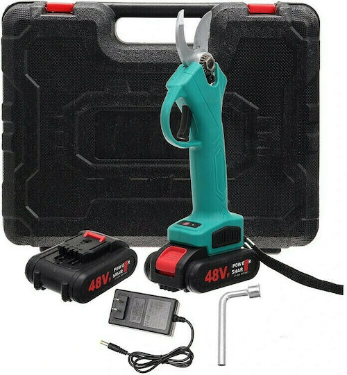 Factory Pruning Shears 48V with 2 Batteries & Maximum Cutting Diameter 25mm in Carrying Case