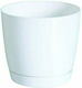 Marhome Coubi Round P Γλάστρα Πλαστική Λευκή 18x18x16.5εκ.