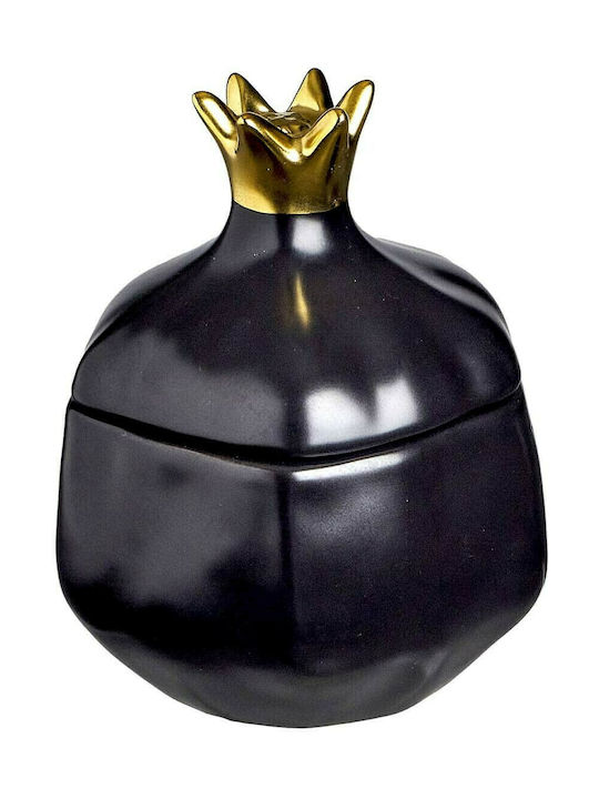 JK Home Decoration Tischplatte Glücksbringer Granatapfel Black Checkmate Keramik 11x16cm 1Stück