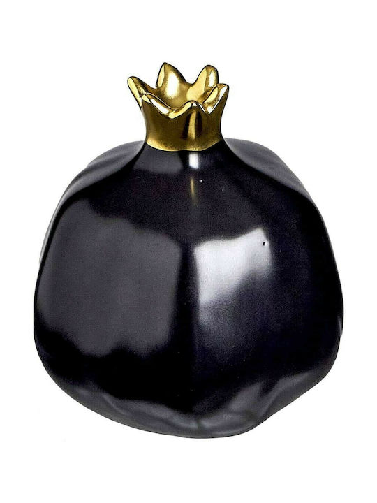 JK Home Decoration Tabletop Lucky Charm Pomegranate Black Checkmate Ceramic 12x12cm 1pcs