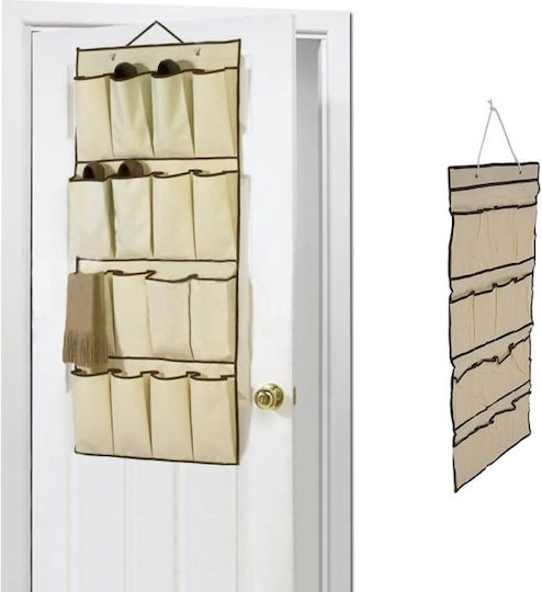 Fabric Hanging Storage Case for Ties / Underwear / Belts / Socks in Ecru Color 45x88cm 1pcs