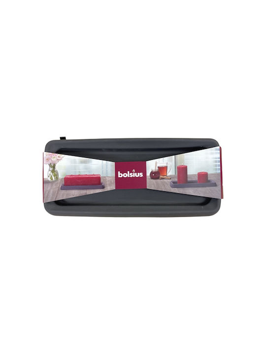Bolsius Suport pentru lumânare Sticlă Gri 30x13.5x2.4buc 1buc
