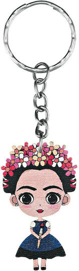 Christening Favor with Girl Keychain Made of Wood