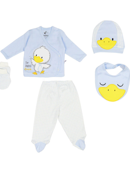Set pentru copii cu pantaloni Iarnă 5buc Albastru deschis