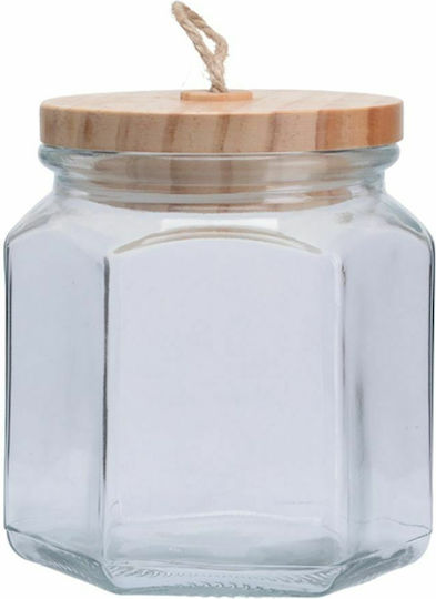 Sidirela Poly Polygon General Use Vase with Lid Glass Transparent 750ml E-3686 E-3686