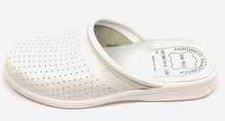 Adam's Shoes 422/7031 Δερμάτινα Ανατομικά Σαμπό Λευκά