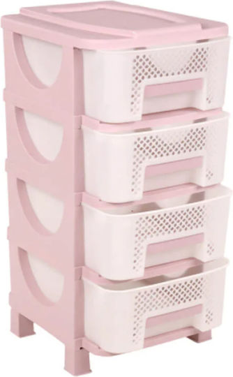 Homeplast Venus perforiert Schubladen Kunststoff Rosa 4 Steckplätze 42x38x77cm